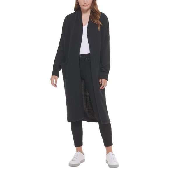 Calvin Klein Jeans Women's Open-Front Long Cardigan - Black Size S - Picture 1 of 3
